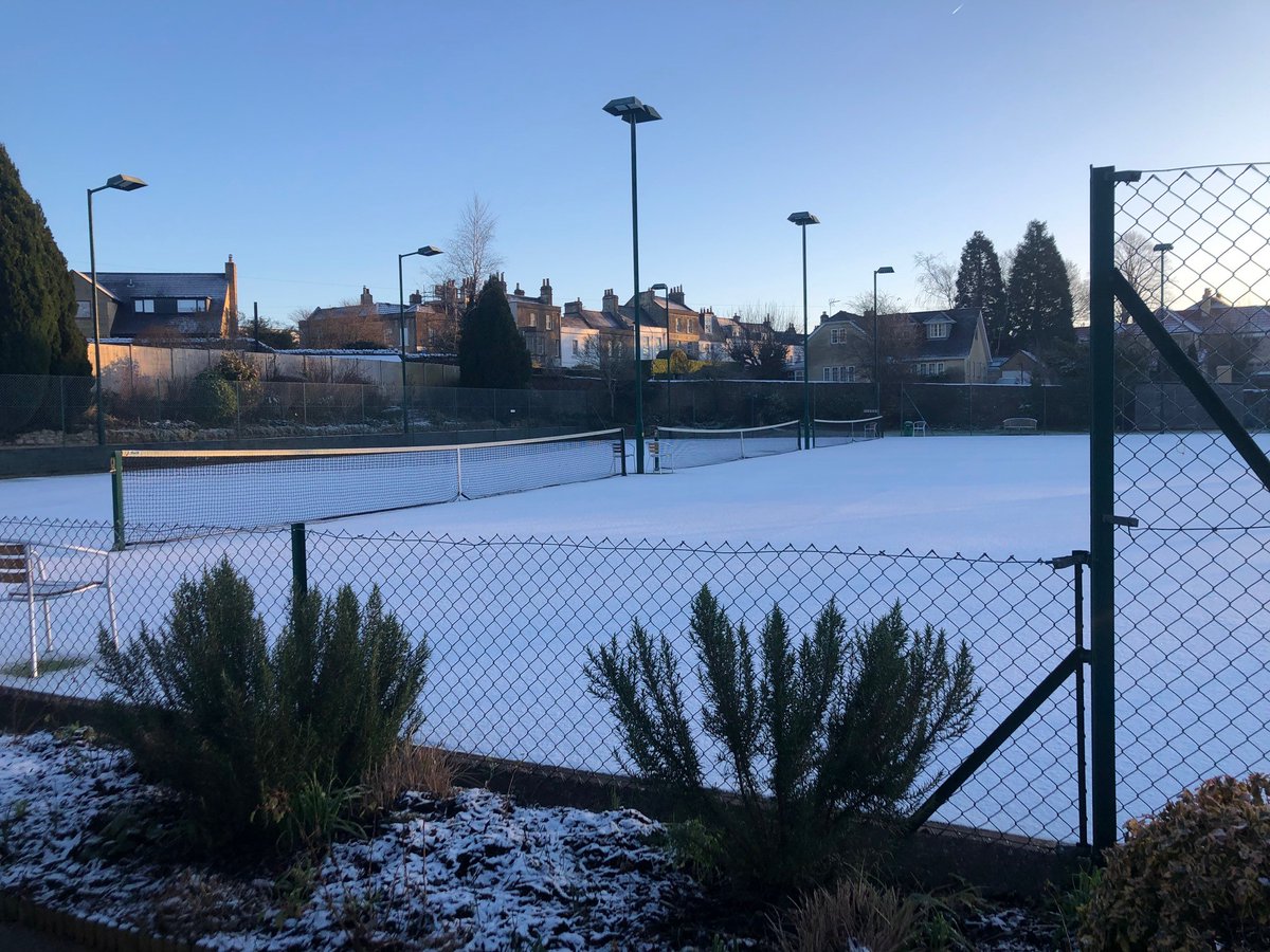 9am - All courts currently unplayable due to snow and ice. Please take care in the car park as surfaces may be slippery. Next update to follow at 11:30am.