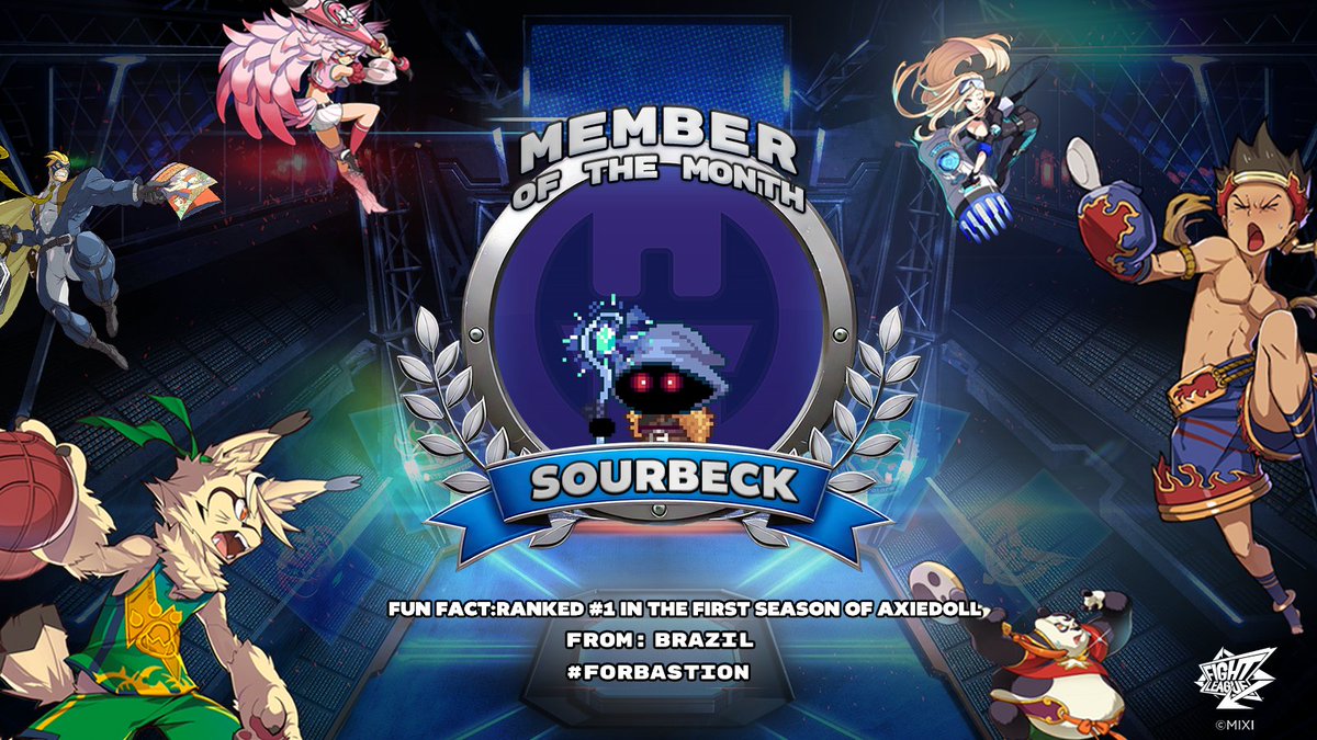 Fight League (@playfightleague) on Twitter photo ⚔️ Member of the Month Announcement ⚔️
We’re excited to announce our Member of the Month - <a href="/Sourbeck_AxieGG/">Sourbeck.ron</a>! 🎉
<a href="/Sourbeck_AxieGG/">Sourbeck.ron</a> is a seasoned gamer who's been a great help to the community, sharing valuable market insights and game experience. He's a regular during Bastion ⚔️ Member of the Month Announcement ⚔️
We’re excited to announce our Member of the Month - <a href="/Sourbeck_AxieGG/">Sourbeck.ron</a>! 🎉
<a href="/Sourbeck_AxieGG/">Sourbeck.ron</a> is a seasoned gamer who's been a great help to the community, sharing valuable market insights and game experience. He's a regular during Bastion