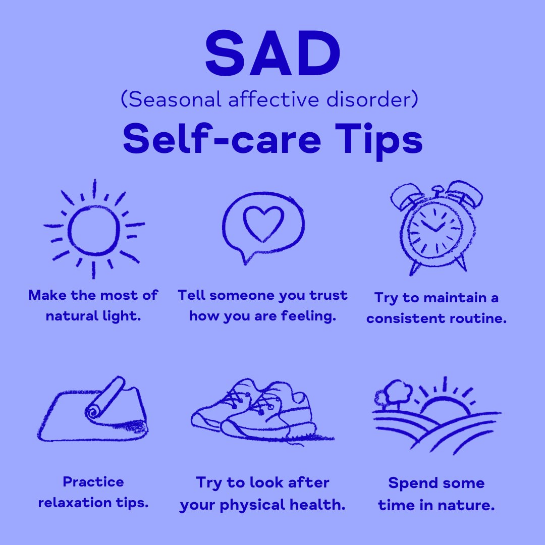 We understand that the colder and darker months can be challenging, so we want to share some tips that can help you to cope if you are struggling with SAD.

For more tips and information on SAD, visit mind.org.uk/sad