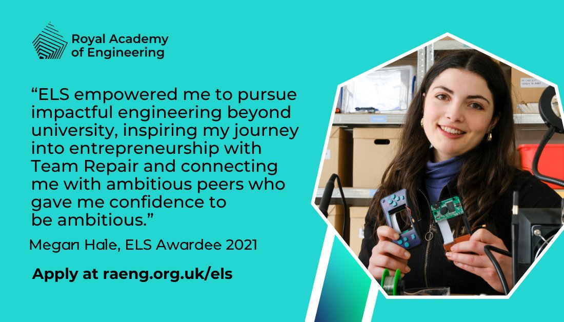 ⏳ One week left to apply for our Engineering Leaders Scholarship.

Are you an engineering undergraduate? This is your chance to:
🌟 Receive £5,000 for your professional development
🌟 Access exclusive training and networking events
🌟 Benefit from guidance by an Academy mentor