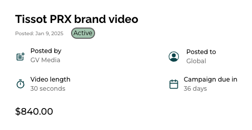 New ad campaign for Tissot's PRX watch available at upvedo.com.  Upvedo connects ad agencies to talented generative-AI creators. Submit your AI-driven ads, get discovered, and earn!