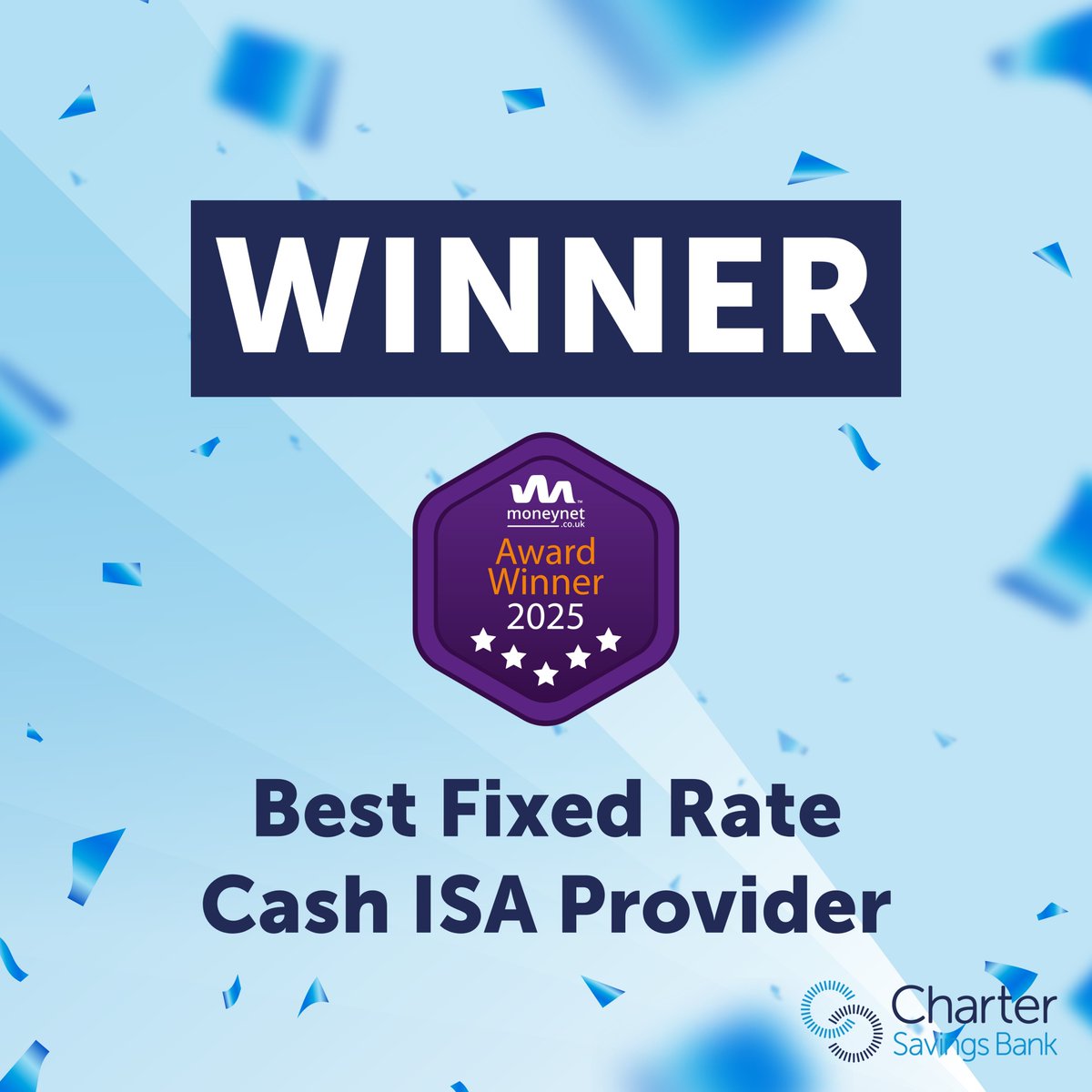 That's one way to beat the January blues 💙 Delighted to share that we've been named 'Best Fixed Rate Cash ISA Provider' at this year's <a href="/MoneynetAwards/">Moneynet_Awards</a> 🏆

#MoneynetAwards2025