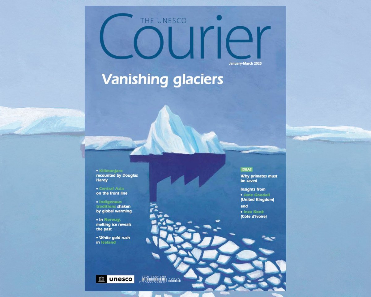 🗻Glaciers are vanishing at an alarming rate. This retreat is endangering ecosystems &amp;crucial water sources. As we mark the Int' Year of Glacier Preservation, our  issue explores the impacts of this crisis &amp; highlights the urgent need for action.
➡️ courier.unesco.org/en/latest