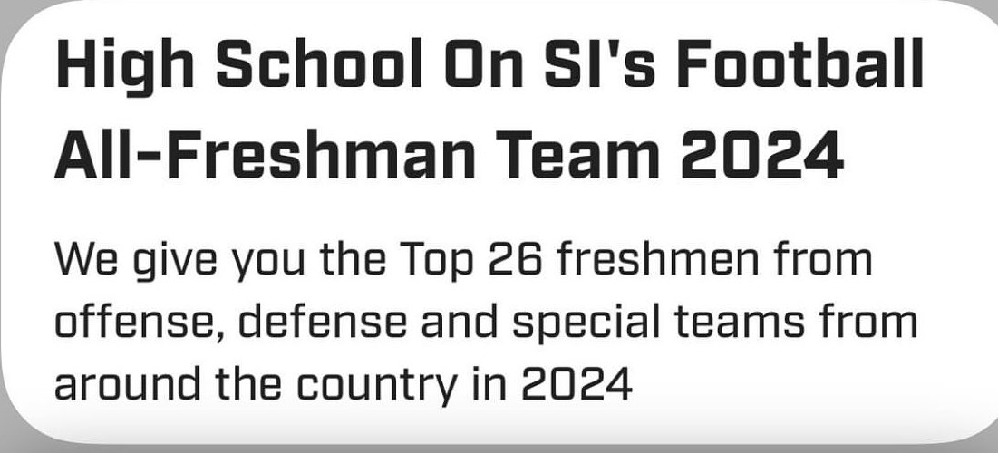 I'm blessed to have been selected to the 2024 SI’s All-Freshman National Team.