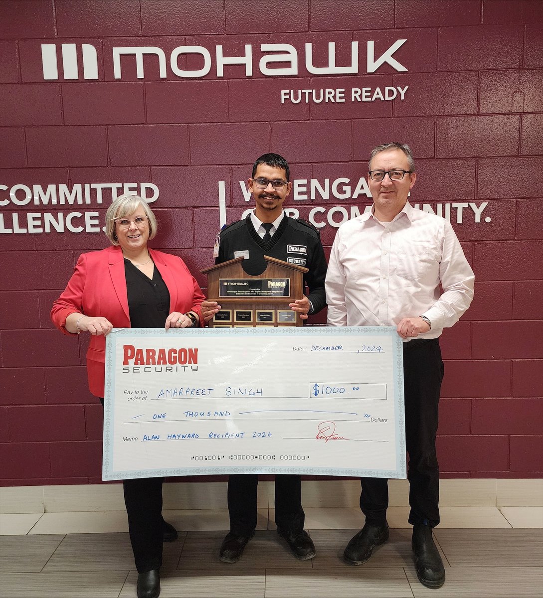 Mohawk Security & Emergency Management (@mohawk_security) on Twitter photo Yesterday <a href="/ParagonGuard/">Paragon Security</a> presented the "Alan Hayward Memorial Award" to a Security Guard working at Mohawk College who has displayed exemplary integrity and dedication to our service in the past year. Amarpreet Singh was this years recipient!
#Dedication #Congratulations Yesterday <a href="/ParagonGuard/">Paragon Security</a> presented the "Alan Hayward Memorial Award" to a Security Guard working at Mohawk College who has displayed exemplary integrity and dedication to our service in the past year. Amarpreet Singh was this years recipient!
#Dedication #Congratulations