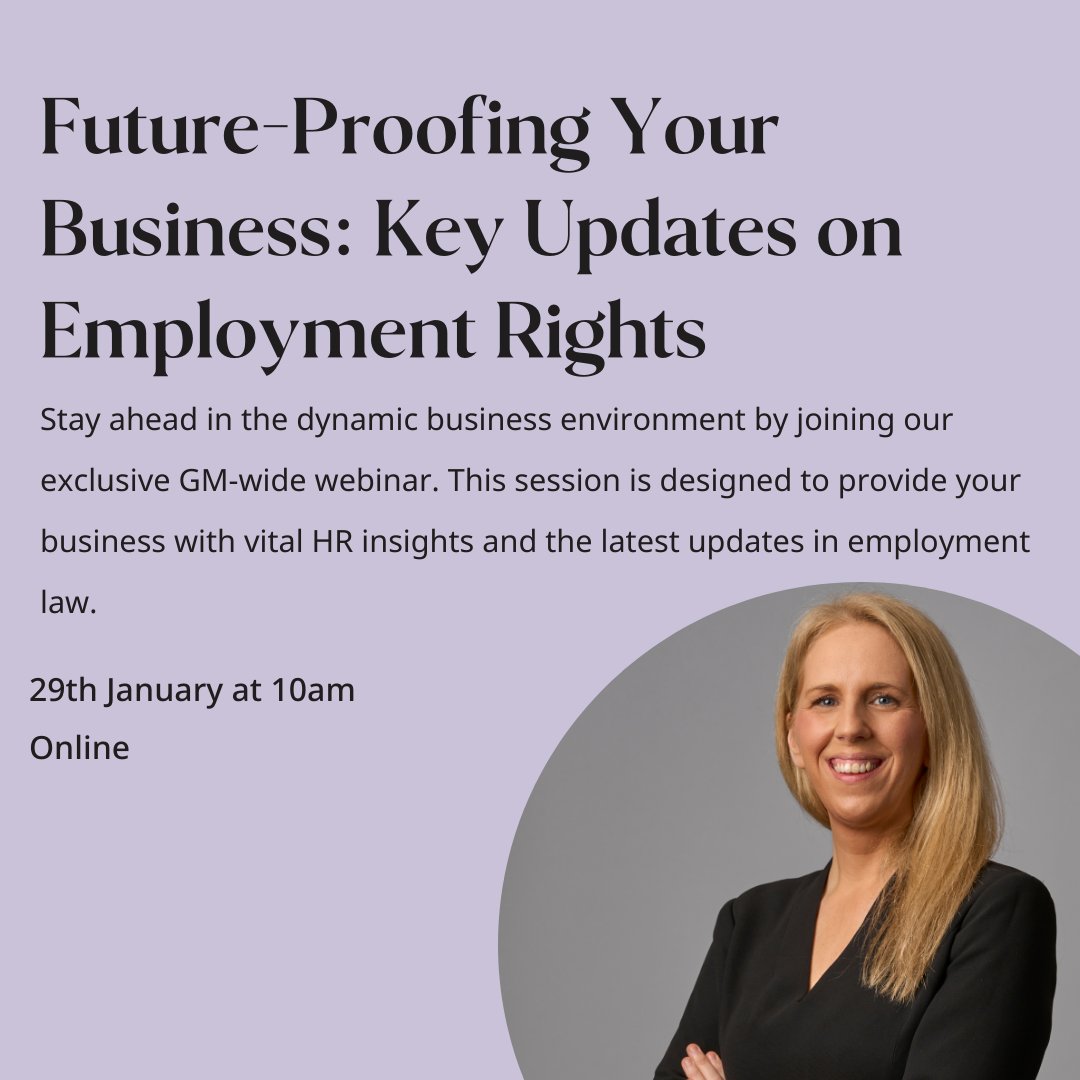 ForbesSolicitor's tweet image. Employment Partner, Jennifer Smith will guest speaker at this exclusive GM-wide webinar designed to help businesses navigate today’s dynamic workplace environment.

Book your place now: businessgrowthhub.com/events/future-…

 #DynamicWorkplace #BusinessGrowth #WorkplaceTrends