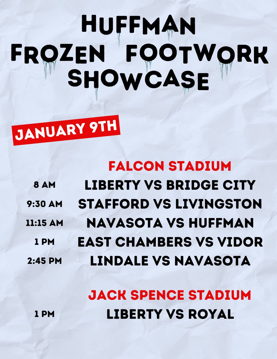 Huffman Boys Soccer (@huffman_soccer) on Twitter photo We are in action here at Falcon Stadium and later today at Jack Spence! We are in action here at Falcon Stadium and later today at Jack Spence!