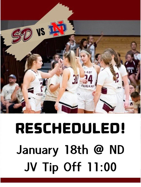 SCHEDULE ALERT 
Varsity Girls BB at North Decatur for this evening is postponed to Jan. 18th.