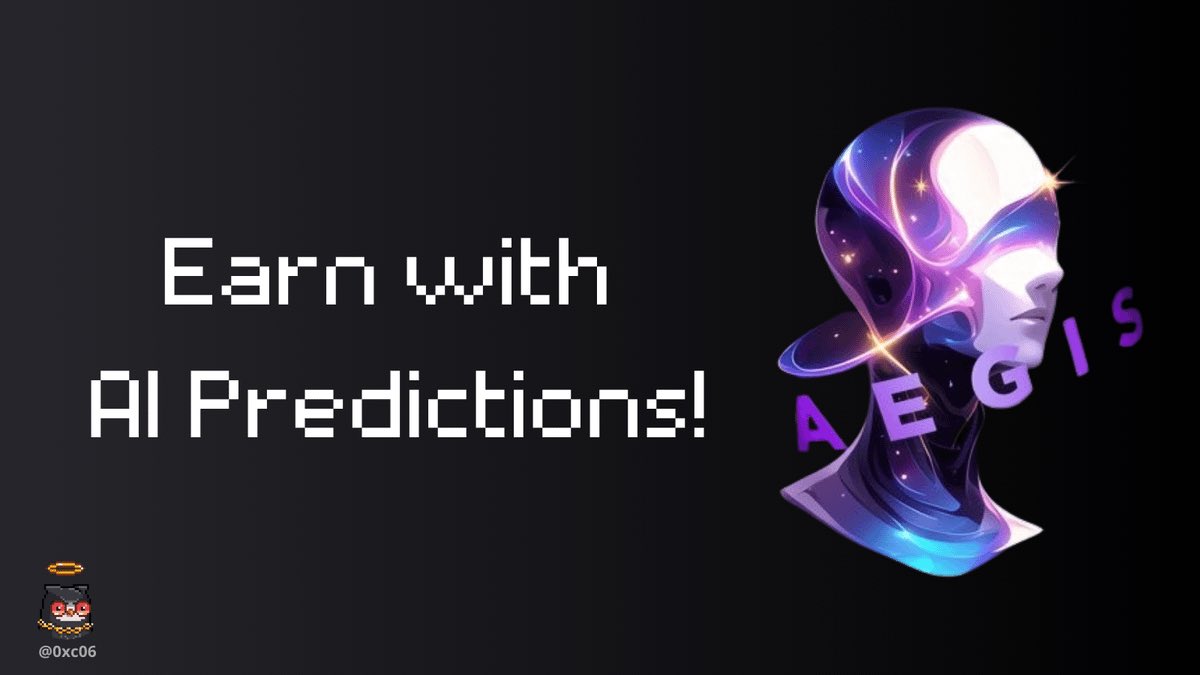 0xc06's tweet image. Picture this: a prediction market where cutting-edge AI meets the transparency of blockchain technology. 

That&apos;s @AegisGnosis. 

Built on $SOL, Aegis leverages @gnosisdao AI to provide reliable insights into a wide range of events, from sports and technology to the ever-evolving…