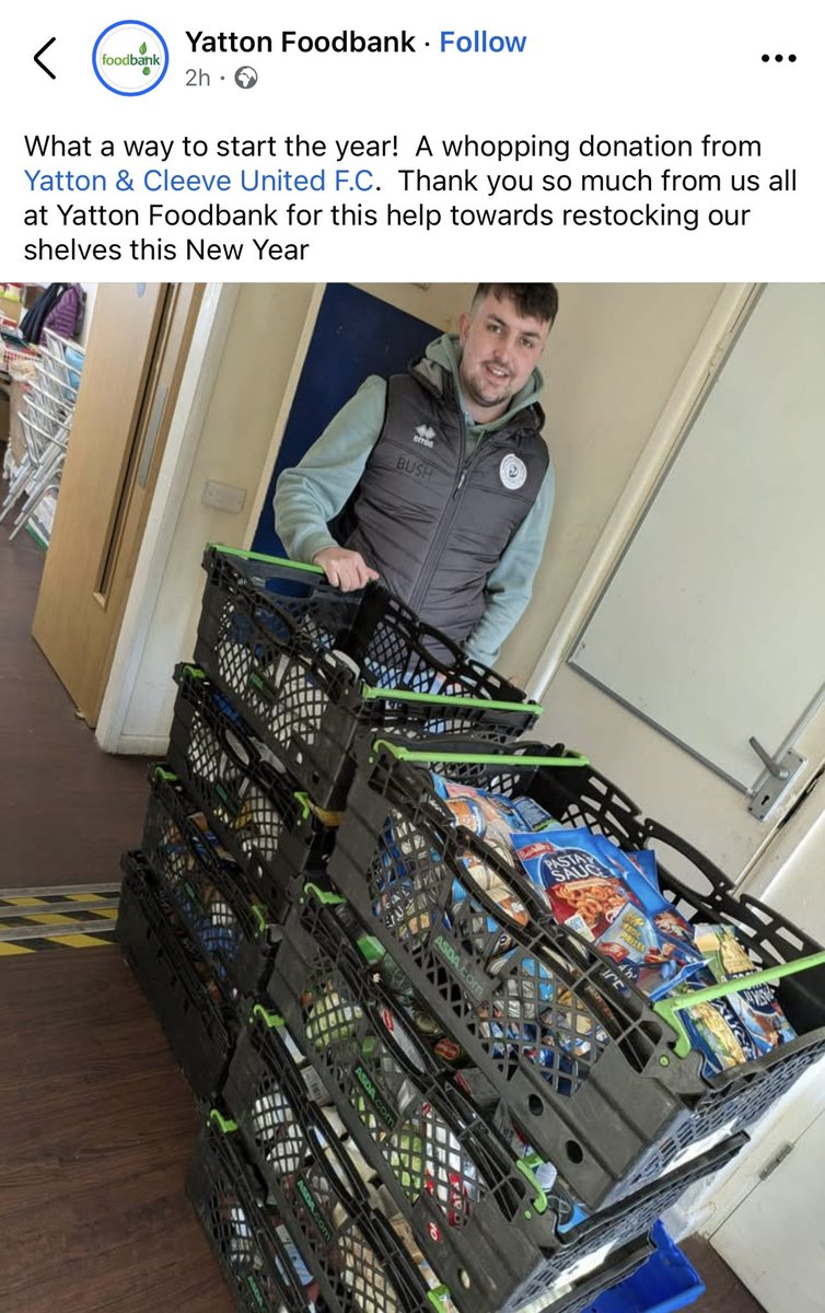 yacufc's tweet image. £460 raised for Yatton Foodbank over the christmas period. 
This morning, we delivered £300 worth of groceries as well as a £160 cash donation- all raised from players and members within the clubs WhatsApp group. 

What a club 🧡🖤

#uptheyacu