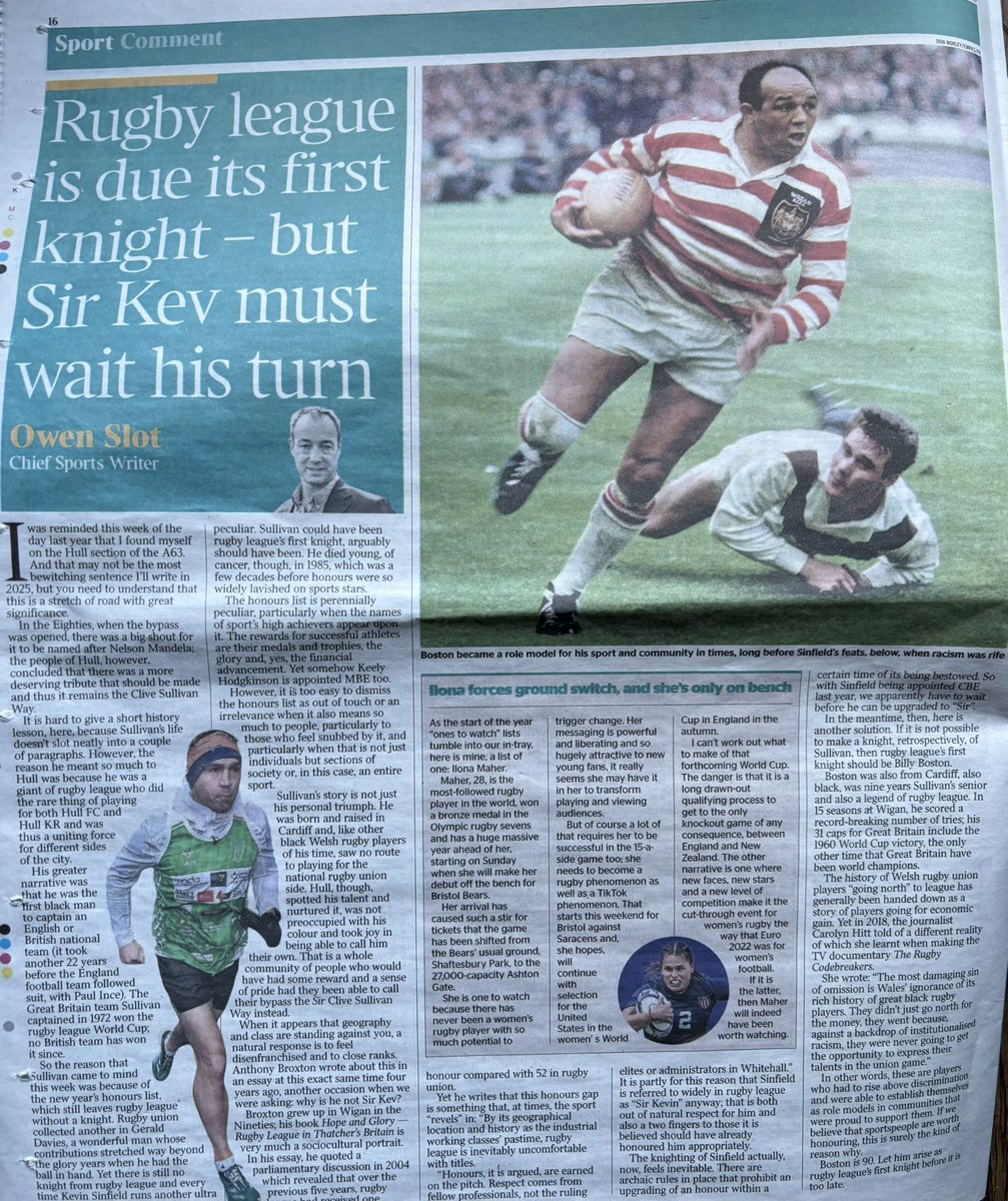 Excellent piece by <a href="/owenslot/">owenslotTheTimes</a>   In <a href="/thetimes/">The Times and The Sunday Times</a> on Sat. 
Imagine the outrage if no person of a certain race or from a certain city had ever been knighted in the UK. It’s surreal.