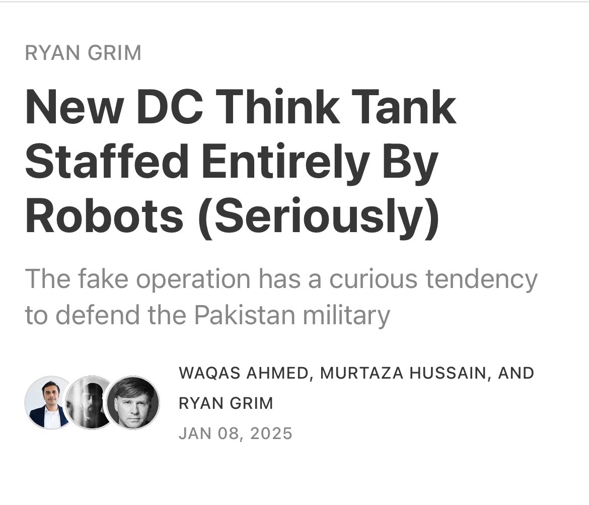 𝐀 𝐍𝐞𝐰 𝐋𝐨𝐰: 𝐏𝐚𝐤𝐢𝐬𝐭𝐚𝐧’𝐬 𝐦𝐢𝐥𝐢𝐭𝐚𝐫𝐲 𝐞𝐬𝐭𝐚𝐛𝐥𝐢𝐬𝐡𝐦𝐞𝐧𝐭 𝐜𝐫𝐞𝐚𝐭𝐞𝐬 𝐚𝐧 𝐀𝐈-𝐚𝐬𝐬𝐢𝐬𝐭𝐞𝐝 𝐅𝐀𝐊𝐄 ‘𝐖𝐚𝐬𝐡𝐢𝐧𝐠𝐭𝐨𝐧 𝐃𝐂 𝐓𝐡𝐢𝐧𝐤 𝐓𝐚𝐧𝐤’, 𝐫𝐮𝐧 𝐞𝐧𝐭𝐢𝐫𝐞𝐥𝐲 𝐛𝐲 𝐫𝐨𝐛𝐨𝐭𝐬, 𝐢𝐧 𝐨𝐫𝐝𝐞𝐫 𝐭𝐨 𝐩𝐮𝐬𝐡 𝐭𝐡𝐞𝐢𝐫