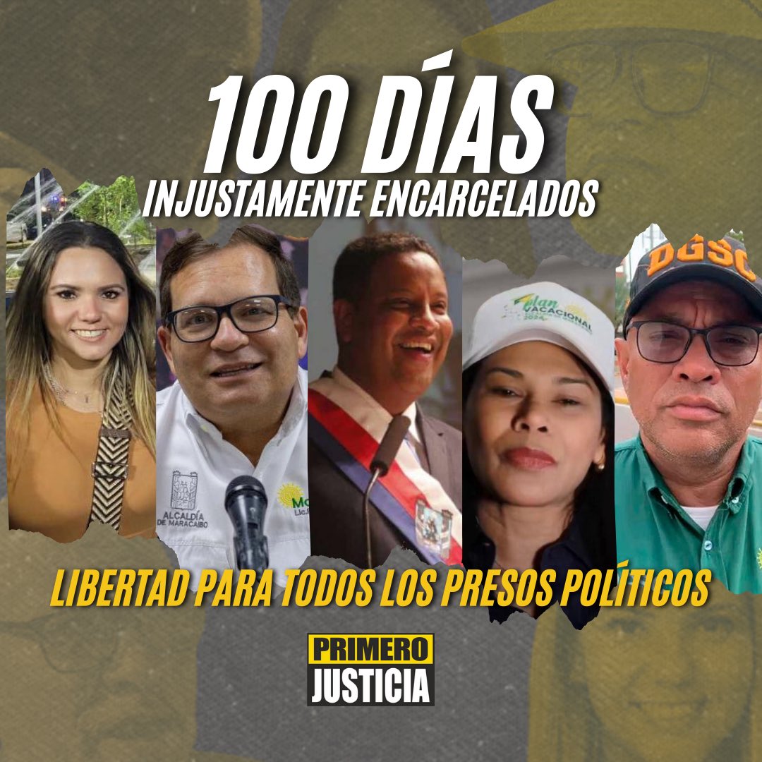 Hoy se cumplen 100 días de la detención arbitraria de Rafael Ramírez, y su equipo de trabajo David Barroso, Pedro Guanipa, Margarita Assenza y Diana Berrios. 

100 días sin poder ver a sus familias, 100 días sin justicia, violando sus derechos. 

¡Exijamos su liberación y la de