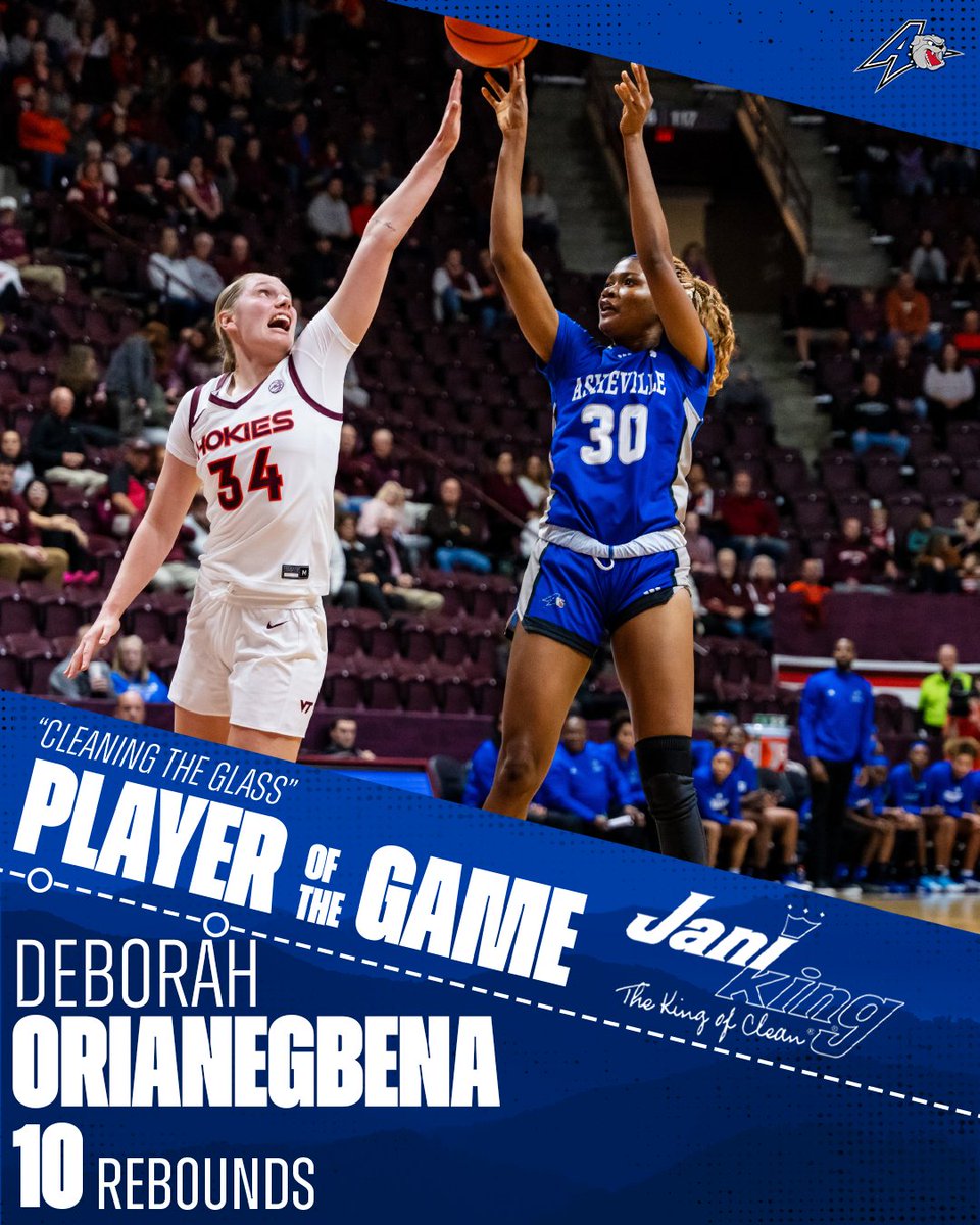 With her career-high 10 rebounds last night, <a href="/DOrianegbena/">Deborah Orianegbena</a> earned <a href="/JaniKingClean/">Jani-King</a> "Cleaning the Glass" Player of the Game honors!

#ALLinAVL | #TapInAVL