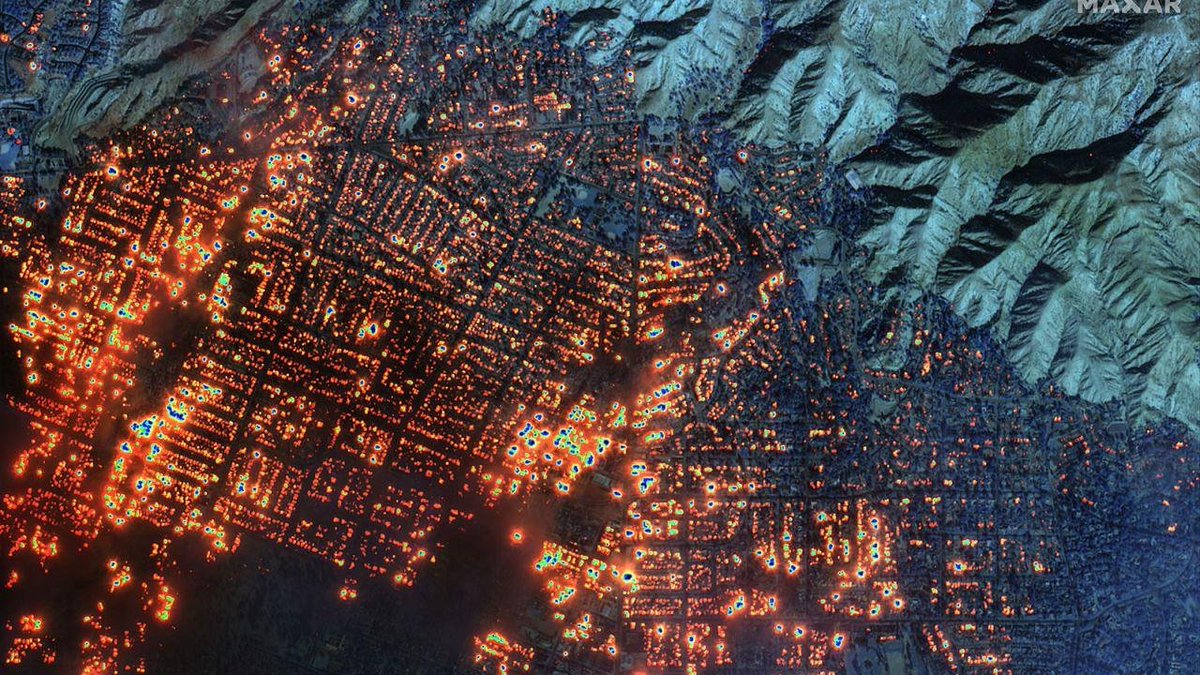 Heard491945's tweet photo. ⬆️😱 Satellite Imagery Reveals the Extent of the Los Angeles Wildfire
At least five fatalities have been confirmed, and around 130,000 people are being evacuated from areas under threat.
#LosAngelesFire
#Wildfire
#CaliforniaFires
#DisasterResponse
#FireEvacuation
#ClimateCrisis
#EmergencyAlert
#StaySafe
#WildfireSeason
#LosAngelesNews