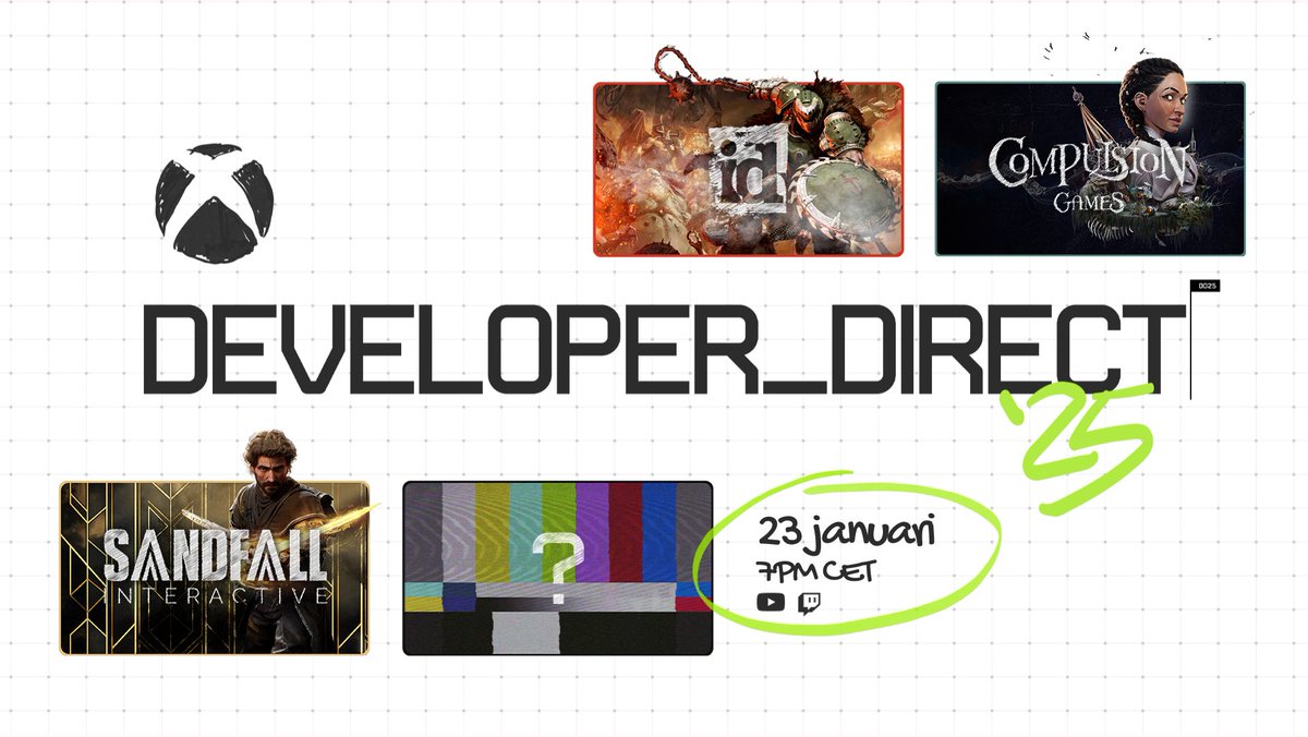 Tijd voor een nieuwe Developer_Direct!

Sluit je aan op 23 januari voor een exclusieve diepgaande blik op een aantal van de spannende games die in 2025 naar Xbox komen: xbx.lv/40pDcPw | #DeveloperDirect