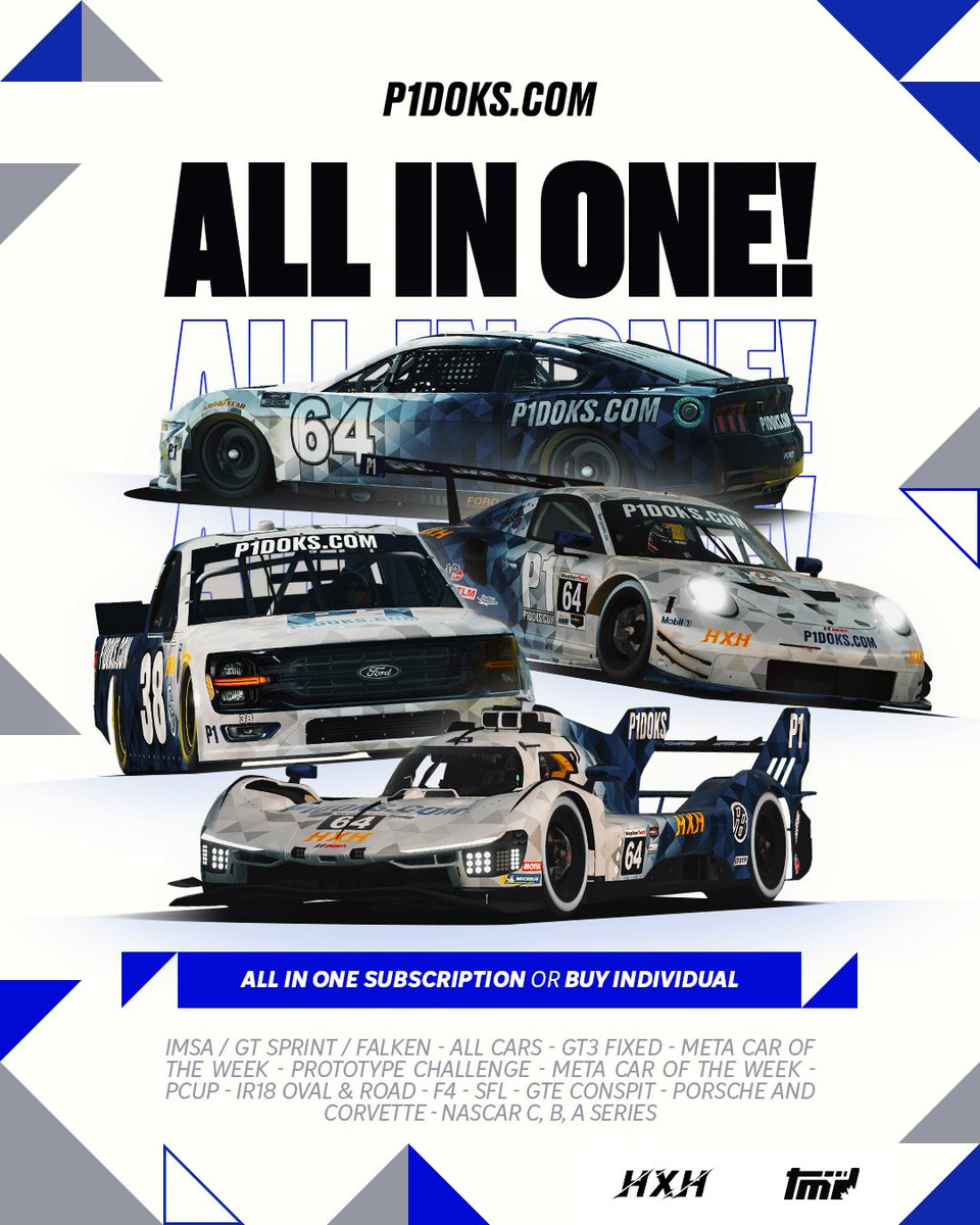 Looking to take your iRacing game to the next level? 🚀 <a href="/p1doks/">p1doks</a> has got you covered!

🏁 Specialized setups for:
•Audi GT3 (IMSA &amp; GT Sprint)
•BMW GT3 (GT Sprint)
•Porsche &amp; Corvette GTE

📈 Personalized coaching available to help you improve and dominate on the track!