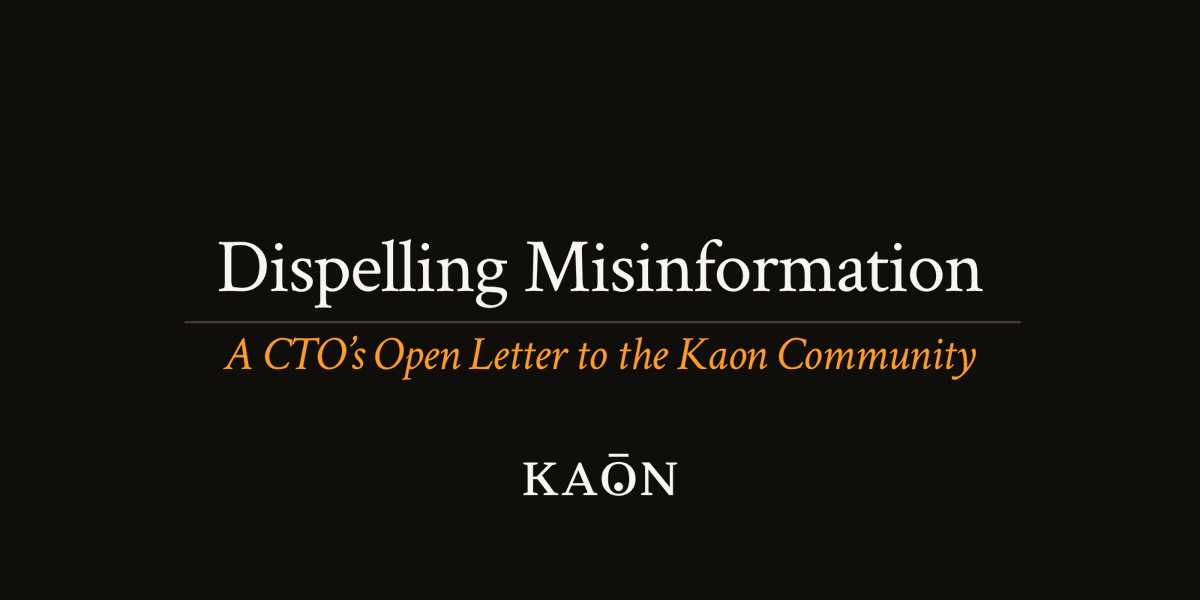 kaonlabs's tweet photo. We have been a target of an orchestrated misinformation campaign over the last few weeks, aimed at misleading and sowing doubt within our community. Anonymous accounts have made unfounded claims about our tech stack, authenticity of our testnet, and even the originality of our code.

Here’s the truth: 🧵

[Read in full: https://t.co/jUNdte4NZj]

/1