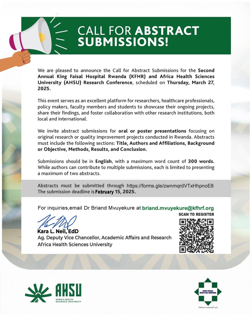kfaisalhospital's tweet image. Great News! 
Are you a researcher, student, healthcare professional, policy maker and you have your  ongoing research project?  👇
#KFHCares
#AHSU
#AbstractSubmissions