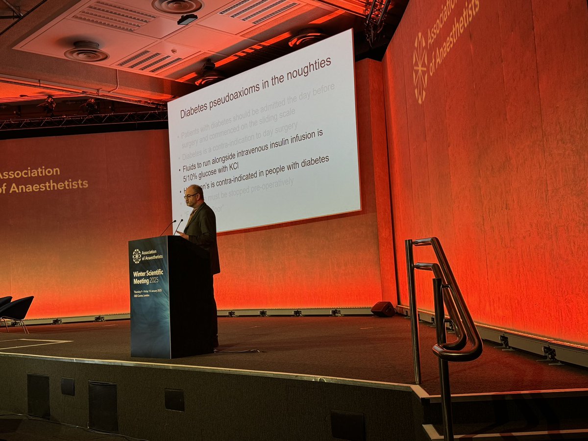 Professor Nicholas Levy delivering a wonderful Featherstone oration  <a href="/Assoc_Anaes/">Association of Anaesthetists</a> Winter Scientific Meeting.  
#WSM2025

“Challenging pseudoaxioms to improve perioperative care”

Nicholas has introduced many changes for surgical patients with diabetes and safe opioid usage.