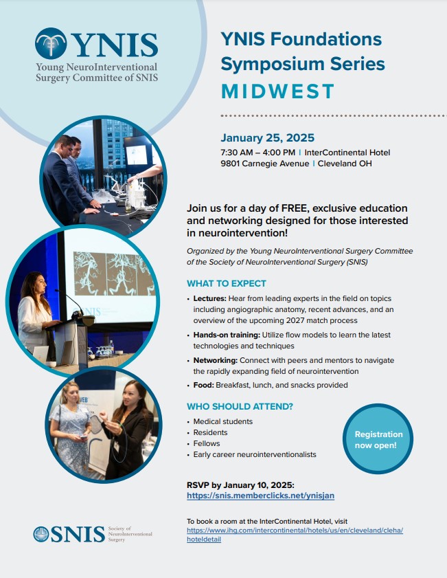 Don't miss the last chance to register for the inaugural YNIS Foundations Midwest Symposium in Cleveland on Jan 25th! We have a fun day of NIR education, personalized hands-on workshops, and networking planned. Register by 1/10 at link below. <a href="/SNISinfo/">SNIS Info</a> #MedEd #NIR