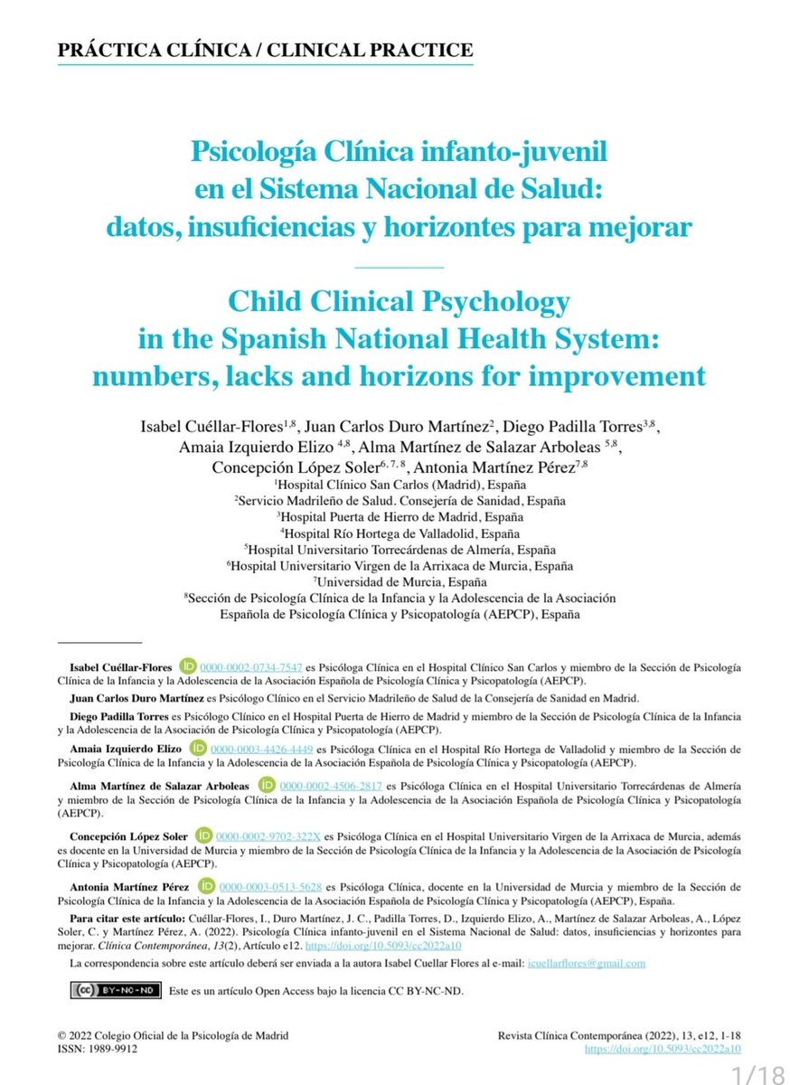 AEPCP's tweet photo. En 2022 miembros de la junta de nuestra Sección estimaron que 20% de los psicólogos clínicos atendían infancia-adolescencia en SNS. A la baja 550 profesionales según datos de los planes de salud mental autonómicos de los cinco años previos.
#PIRinfantil
https://t.co/XrZHWiNCVf https://t.co/cnqSma1MhG