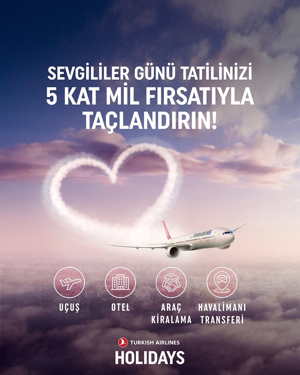 Rota oluşturuldu: Sevgililer Günü'ne özel 5 kat Mil fırsatı sizi bekliyor!

Paris’te Seine Nehri’nde akşam yemeğinin, Venedik’te gondol keyfinin ve Maldivler’in beyaz kumsallarında huzur dolu bir molanın tadını 5 kat Mil fırsatı ve 30 güne kadar koşulsuz iptal garantisiyle
