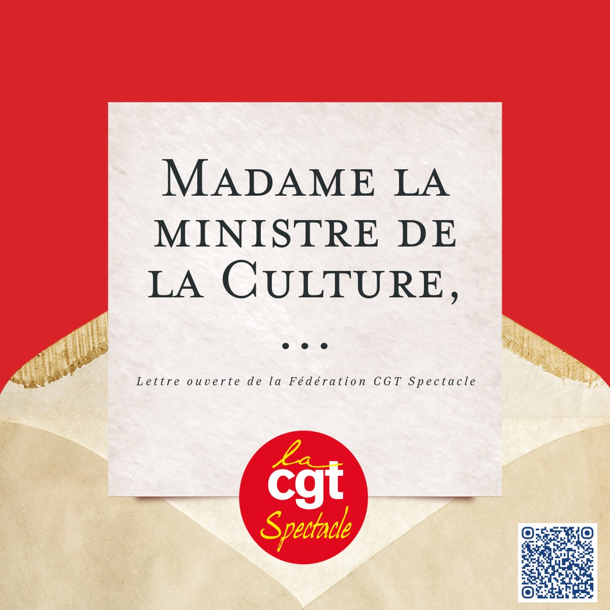 La CGT Spectacle s'adresse à la ministre : lc.cx/LettreOuverteR…

En tant que 1ère organisation syndicale dans nos secteurs, nous rappelons notre détermination à ne pas laisser le secteur se faire dépecer sans réagir. 
RDV Place du Palais Royal le 14/01 à 10H !