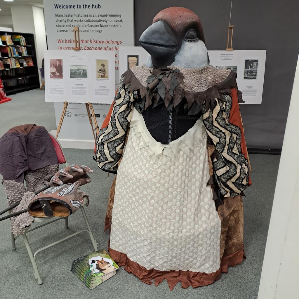 Our Nana Sparrow body puppet <a href="/CreativeResMcr/">CreativeClimateResilience</a> is a tree sparrow. 🥰