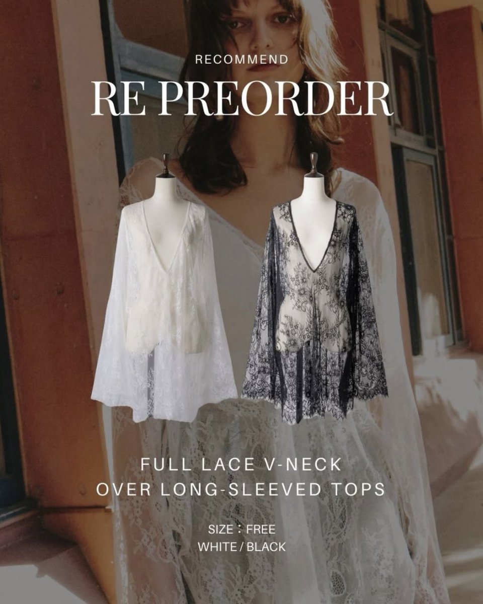 人気アイテム再入荷✔️ 総レースVネックオーバー長袖TOPS 再入荷に