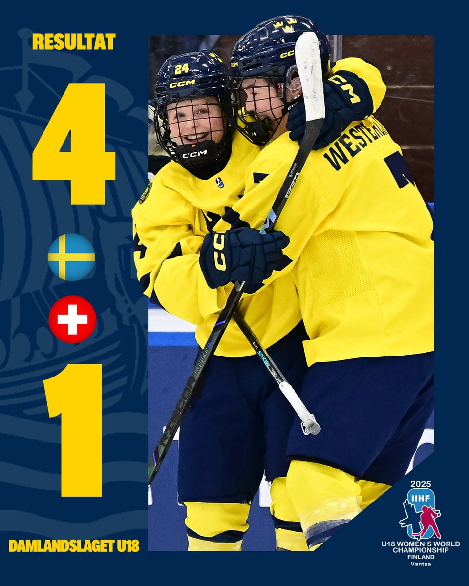 Trekronorse's tweet photo. Så ja! Damlandslaget U18 vinner kvartsfinalen mot Schweiz med siffrorna 4-1 🙌 Resan mot medaljerna fortsätter.
🚨 Edit Danielsson, Linn Mattsson, Ebba Hesselvall, Moa Johansson
🥅 Maja Helge, 17 räddningar. https://t.co/4MQSlErSmI