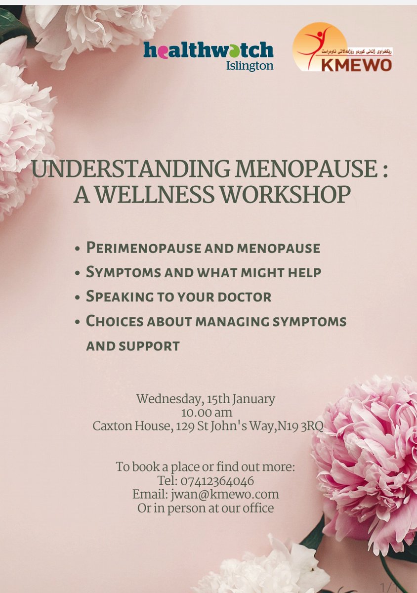 KMEWO (@kmewo) on Twitter photo ๐ธ Join Us for an Informative Menopause Session! ๐ธ
Menopause doesnโt have to be confusing! Gain insights, tips, and resources to navigate this natural stage with confidence.
๐
 Date: Wed, 15th Jan
โฐ Time: 10:00 AM
๐ Location: Caxton House, 129 St John's Way, N19 3RQ ๐ธ Join Us for an Informative Menopause Session! ๐ธ
Menopause doesnโt have to be confusing! Gain insights, tips, and resources to navigate this natural stage with confidence.
๐
 Date: Wed, 15th Jan
โฐ Time: 10:00 AM
๐ Location: Caxton House, 129 St John's Way, N19 3RQ