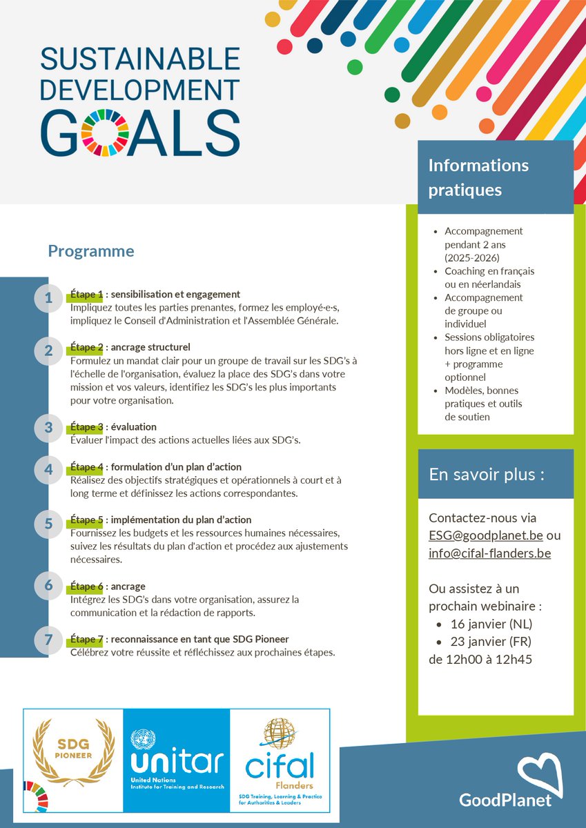 IFDD (@ifdd_be) on Twitter photo GoodPlanet Belgium et <a href="/CifalFlanders/">CIFAL Flanders</a> offrent aux organisations de la société civile en 🇧🇪 un accompagnement unique pour les aider à devenir #SDGPioneers. Vous voulez apprendre, mettre en œuvre, communiquer sur les #SDGs? Participez à l'un des webinaires ➡️ developpementdurable.be/fr/news/rejoig… GoodPlanet Belgium et <a href="/CifalFlanders/">CIFAL Flanders</a> offrent aux organisations de la société civile en 🇧🇪 un accompagnement unique pour les aider à devenir #SDGPioneers. Vous voulez apprendre, mettre en œuvre, communiquer sur les #SDGs? Participez à l'un des webinaires ➡️ developpementdurable.be/fr/news/rejoig…