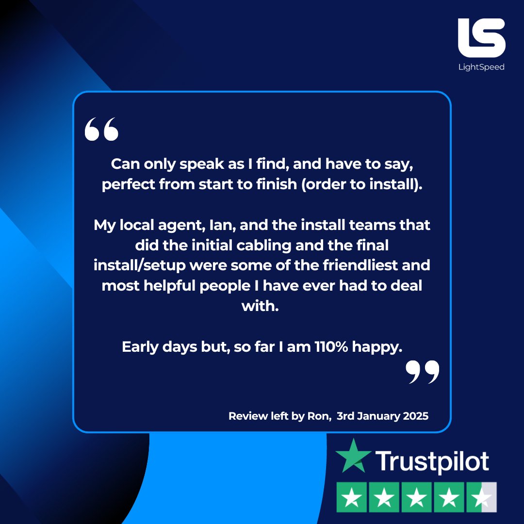 There's no better way to kick off the new year than with such an amazing testimonial! We're delighted to hear that our customer had a perfect experience from the initial order to the final install. 

A huge shoutout to Ian and our dedicated install teams for their hard work and