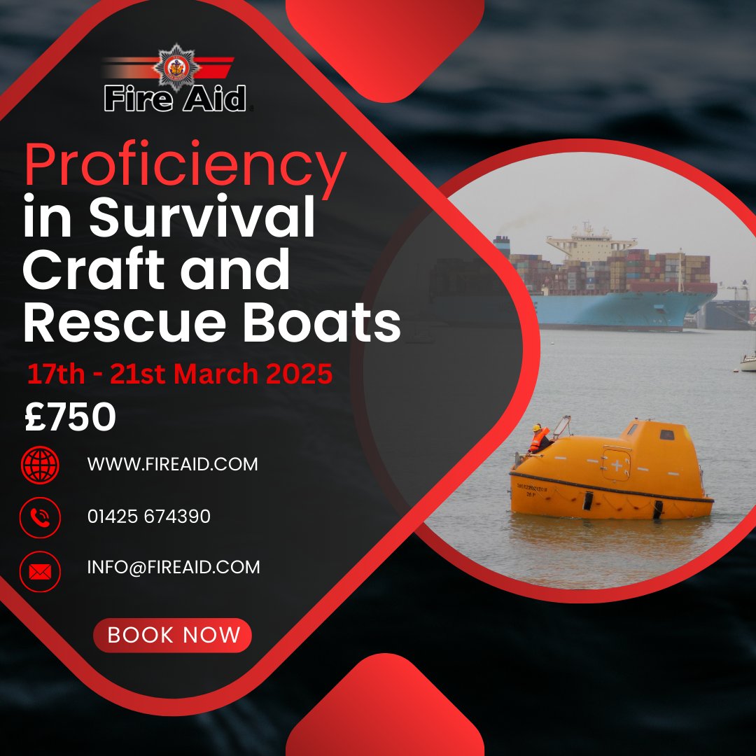 New course date now available but be quick as we only have a couple of spaces left!

Full 5 Day STCW PSCRB course 17th-21st March

Book Now!
🌐 fireaid.com
☎ 01425 674390
📧 info@fireaid.com

#STCW #PSCRB #SurvivalCourse #Fireaid #maritimetraining #fireaidacademy