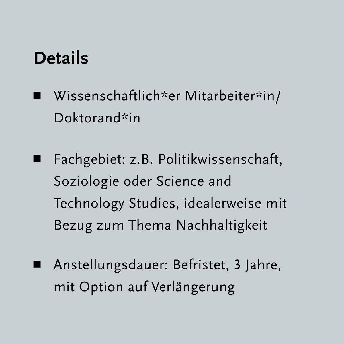 #Job: Wir suchen ab sofort eine*n WiMi/Doktorand*in für das #ImpactAI-Projekt. Fokus auf Auditierung von #KI-Projekten und Bewertung ihres Beitrags zur gesellschaftlichen Transformation und ökologischen #Nachhaltigkeit. Befristet, 3 Jahre.

👉 Bewerben: hiig.de/stellenausschr…