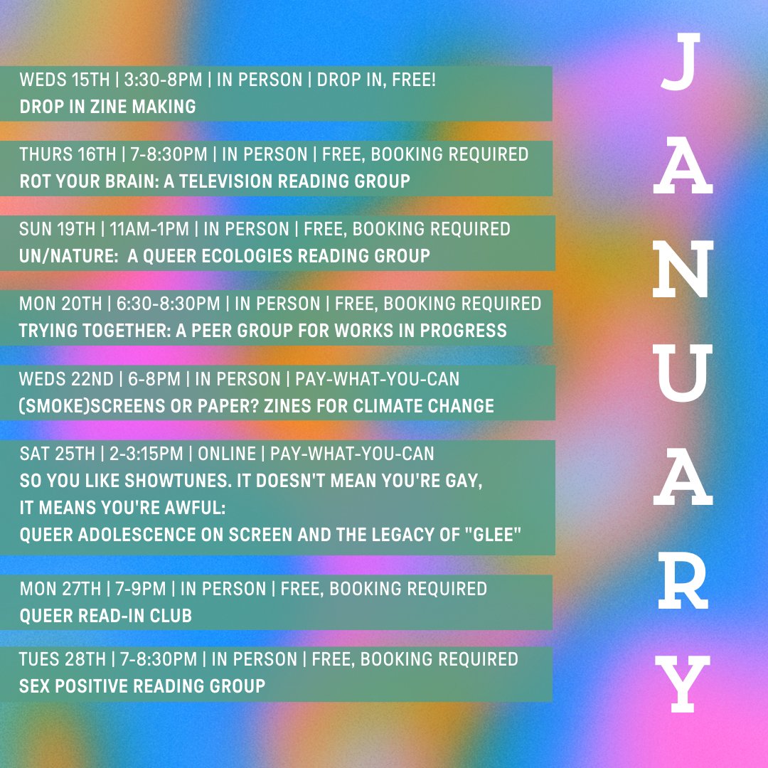 Now we're back in the swing of things here's a lil roundup of everything we've got happening at the Library for the rest of January 🪼 You can book tickets at glasgowzinelibrary.com/events