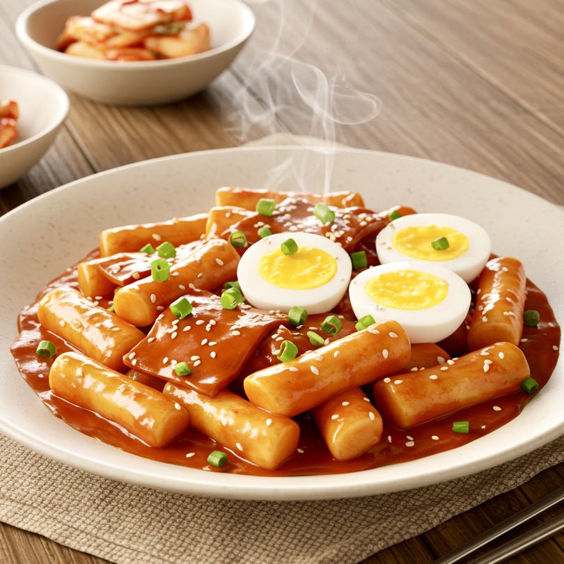 aiGourmetLabo's tweet photo. 寒くてこもりっきりなのに食欲旺盛です。
辛めのトッポッキを作りました〜🌶️

#トッポギ #トッポッキ #韓国料理 #koreanfood #aigenerated https://t.co/qKuHfc8fqk