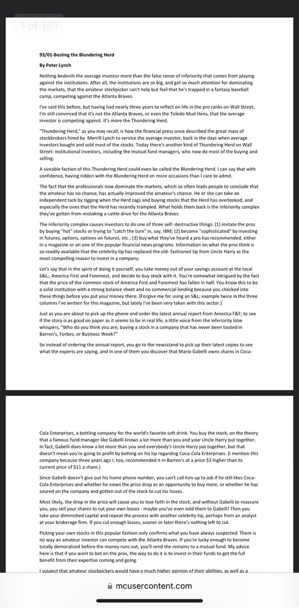 Mukunda_Chettri's tweet photo. If you are interested to study Here’s the 181 pages of Peter Lynch's insights, published in Worth Magazine between 1993 and 1999
https://t.co/xO5q3h4xMi
#NEPSE have great weekend . https://t.co/39tg1i5XmG