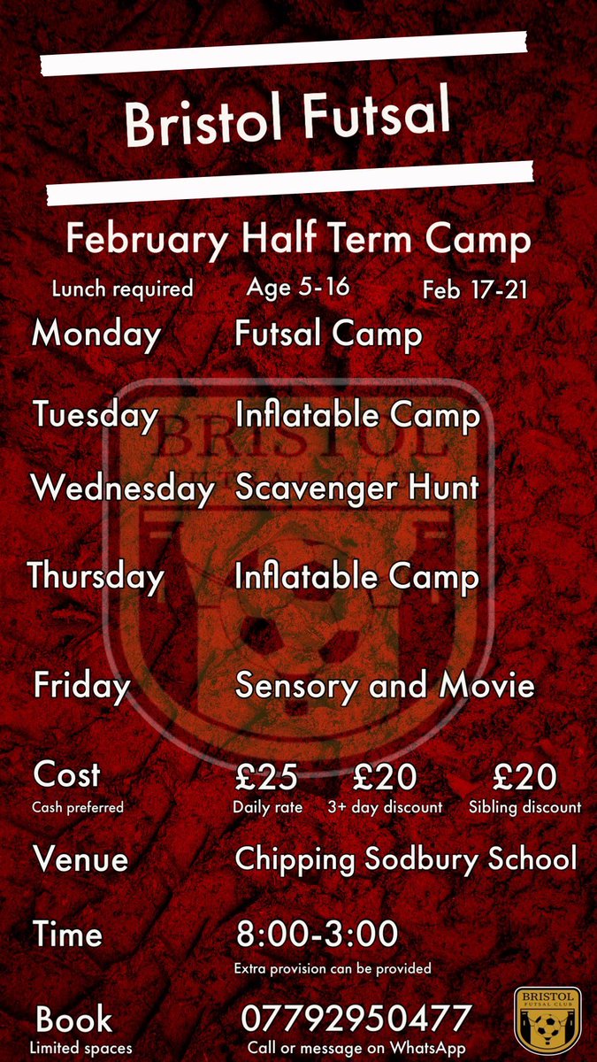 Half Term Camps Now Open For Bookings