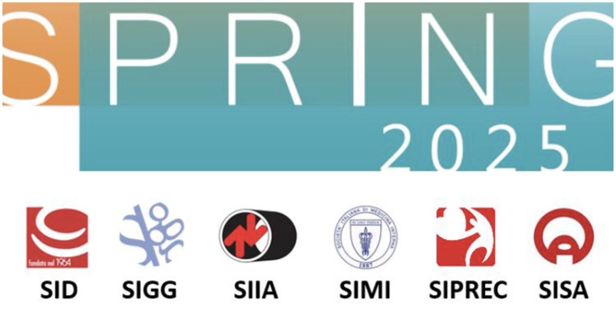 Società Italiana di Gerontologia e Geriatria (@gerisocita) on Twitter photo 🚨 CALL FOR ABSTRACT | Spring Meeting Giovani Ricercatori 2025
📅 6-8 aprile 2025 | Rimini
Evento intersocietario 🌍 con #SIGG, <a href="/Sid_Italia/">SID Italia</a>, <a href="/SIMI_MedInt/">SIMI Società Italiana Medicina Interna</a>, <a href="/SIPREC_it/">S.I.PRE.C</a>, <a href="/SISA_Academy/">SISA - Società Italiana Studio dell'Aterosclerosi</a>
🎯 Per ricercatori under 40
📝 Deadline : 13 gennaio 2025
👉 Dettagli: sigg.it/news/spring-me… 🚨 CALL FOR ABSTRACT | Spring Meeting Giovani Ricercatori 2025
📅 6-8 aprile 2025 | Rimini
Evento intersocietario 🌍 con #SIGG, <a href="/Sid_Italia/">SID Italia</a>, <a href="/SIMI_MedInt/">SIMI Società Italiana Medicina Interna</a>, <a href="/SIPREC_it/">S.I.PRE.C</a>, <a href="/SISA_Academy/">SISA - Società Italiana Studio dell'Aterosclerosi</a>
🎯 Per ricercatori under 40
📝 Deadline : 13 gennaio 2025
👉 Dettagli: sigg.it/news/spring-me…