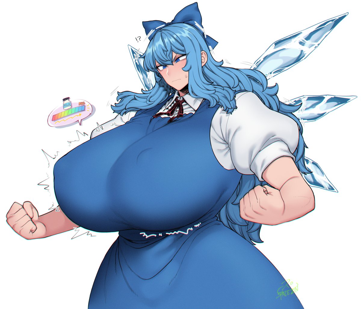 チルノ(東方Project) 「でかチルノ 」|スペース人のイラスト