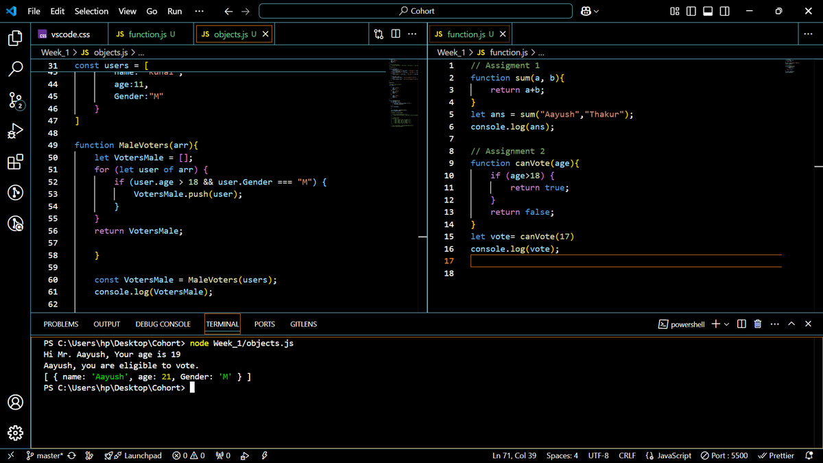 AKThakur_26's tweet image. Day 2:
Week 1, 1.2 โ
: Learned JavaScript basics Properties, features, syntax, arrays, object and finished assignments.
Also making short notes for everything I learn and pushing code to Git. All done and dusted!
@kirat_tw @100xDevs
#CodingJourney #javascriptfun #100DaysOfCode