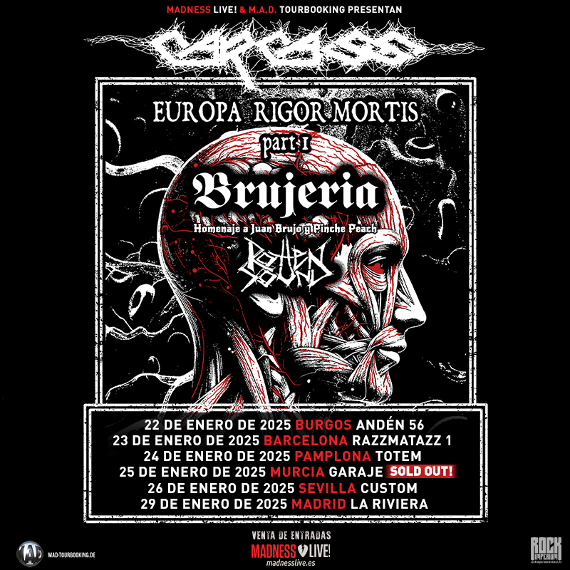 😱 ENTRADAS AGOTADAS PARA CARCASS MURCIA 😱

Europa Rigor Mortis, la gira con la que Carcass, Brujeria y Rotten Sound se proponen conquistar nuestro país, ¡acaba de agotar todas las entradas para Murcia! ¡Date prisa si no quieres quedarte sin entrada en el resto de fechas! 💥