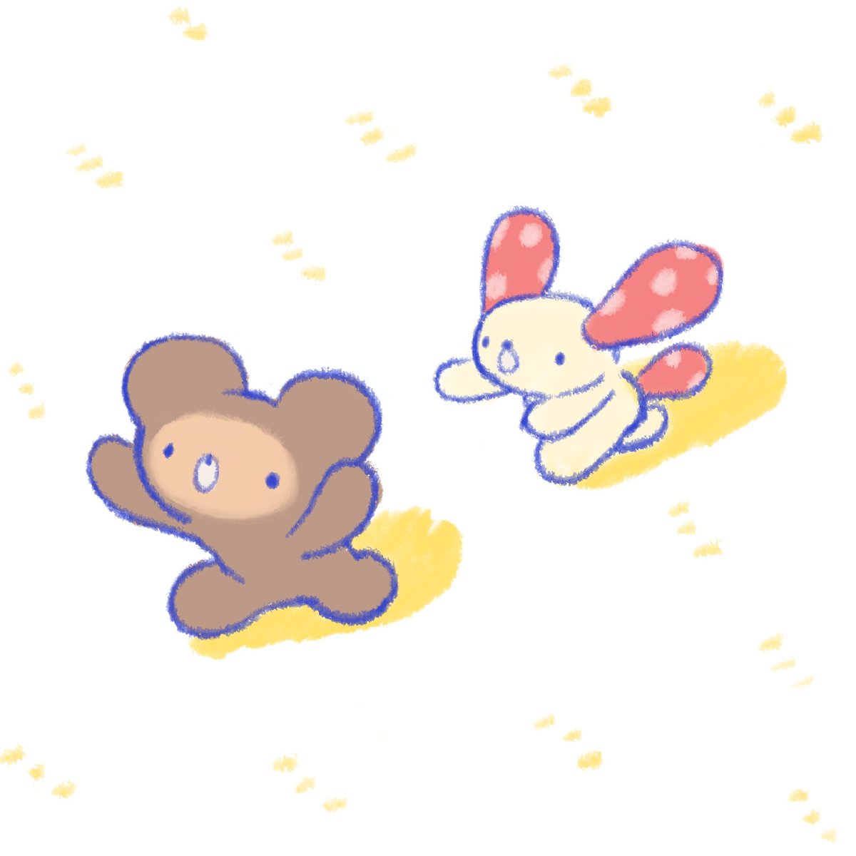 おいかけっこ🐾

#今日のしいくま ＃ゆるいイラスト #illustration