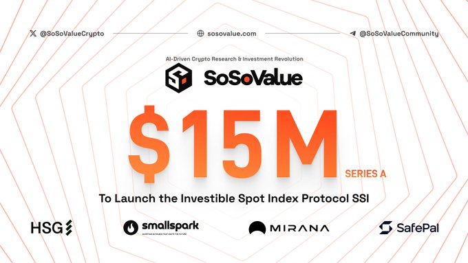 Bú. SoSoValue raise thêm 15M nâng số tiền raise của dự án lên $19.15M và tăng định giá lên $200M gấp 3 lúc đầu 

 SoSoValue là nền tảng nghiên cứu phân tích tài chính và cung cấp thông tin thị trường vĩ mô chất lượng dành cho tiền điện tử. Đây là kèo airdrop có