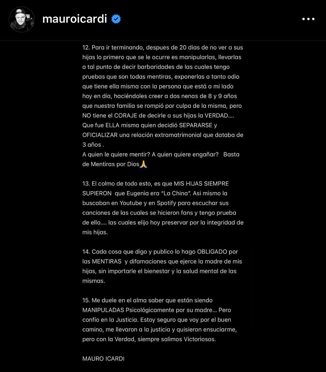 fedeebongiorno's tweet photo. 📲 En medio del escándalo, Mauro Icardi publicó un comunicado en Instagram https://t.co/wvie2NGxXR