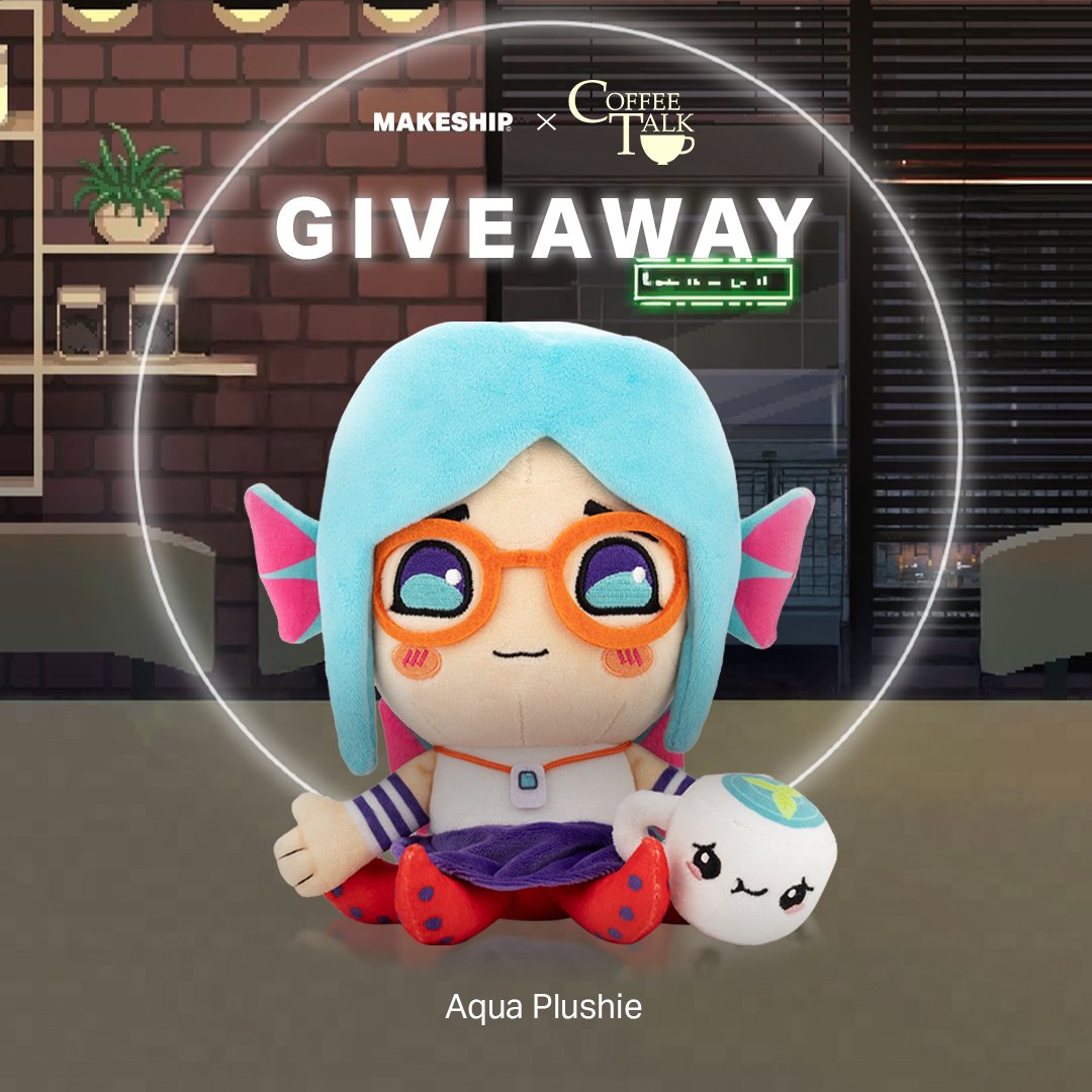 Aqua has arrived and it's time for a giveaway!
Together with Makeship we’re giving you the chance to win Aqua Plushie! 

How to enter:
▶️Follow @makeship and <a href="/coffeetalk_game/">Coffee Talk Ep. 2 - OUT NOW! 🌺🦋</a>
▶️Retweet this post

Makeship will select 1 winner for the plushie! 
Giveaway ends Jan 16th at 6pm (GMT)