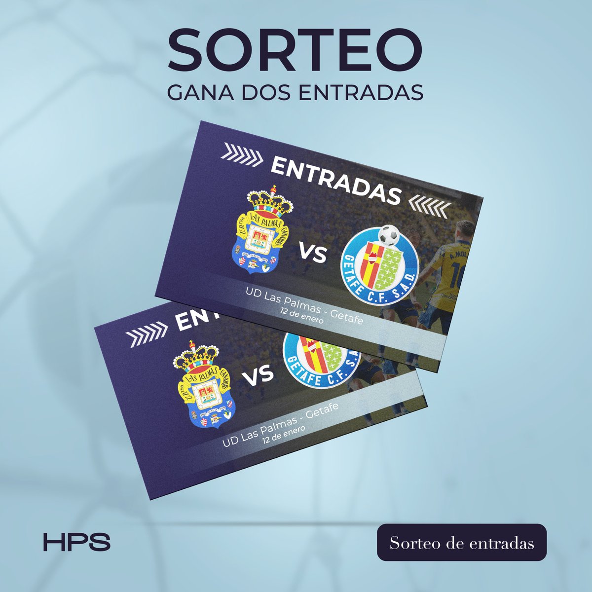🎉 SORTEO en Instagram🎉

¿Quieres dos entradas para el UD Las Palmas vs Getafe?

Solo tienes que participar en nuestro Instagram y probar suerte.