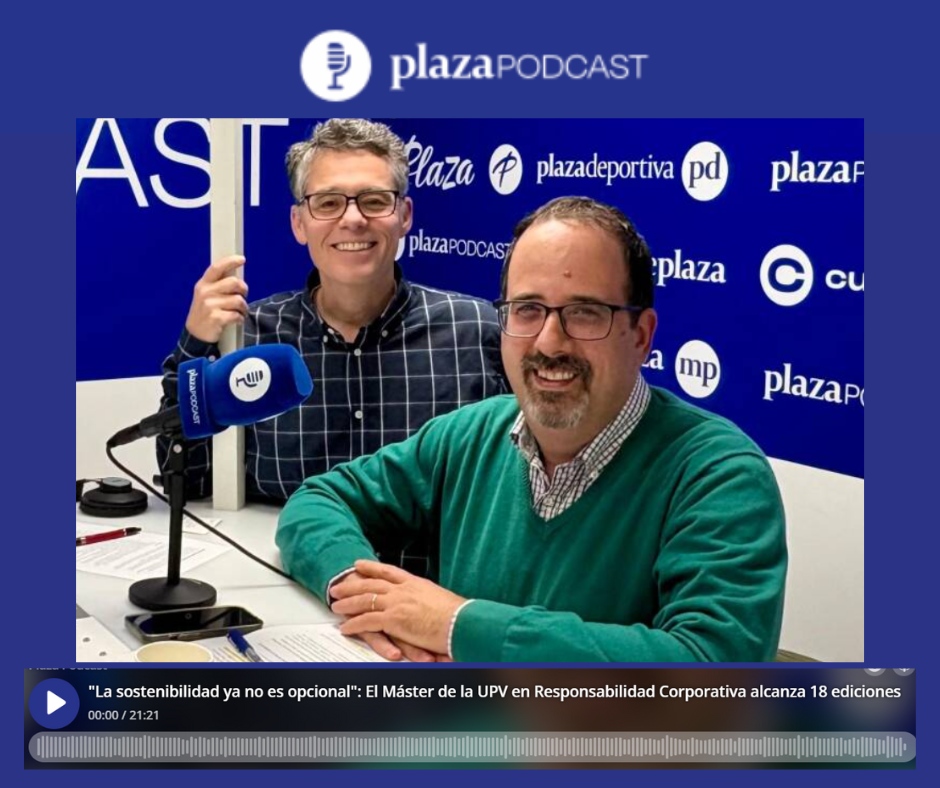 🎙️<a href="/RafaLupion/">Rafa Lupión</a> charla en <a href="/PlazaPodcast/">Plaza Pódcast</a> con nuestro director, <a href="/gabrigarmar/">Gabriel García Martínez</a>, sobre la evolución y profesionalización de la gestión de la sostenibilidad en las organizaciones. Completa, aquí:
🎧plazapodcast.valenciaplaza.com/la-sostenibili…
¡¡Gracias a Rafa, al equipo de Plaza Podcast y de <a href="/valenciaplaza/">Valencia Plaza</a>!!